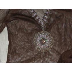 Vero moda mooi beige doorschijnende shirt mt. L valt kleiner
