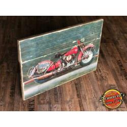 1946 Harley Davidson Wand/Muurdecoratie van Hout