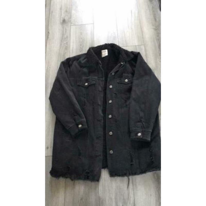 Zwarte jeans winterjas te koop