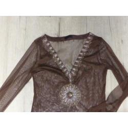 Vero moda mooi beige doorschijnende shirt mt. L valt kleiner