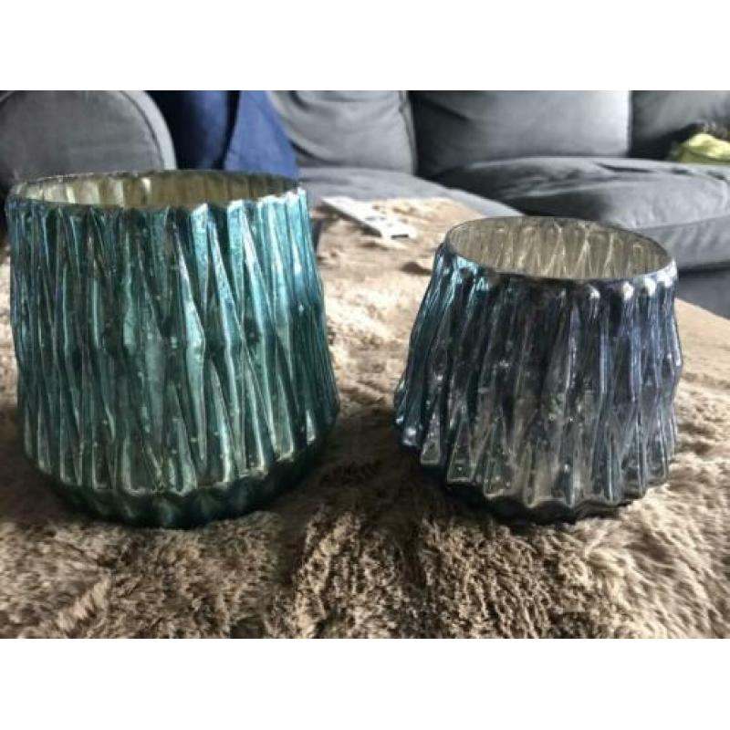 2 waxinelicht houders