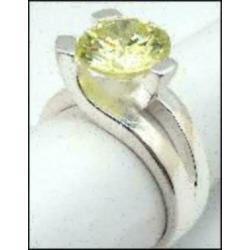 Exclusieve ring echt zilver met gele Zirkonia (–60%) ~ 52162