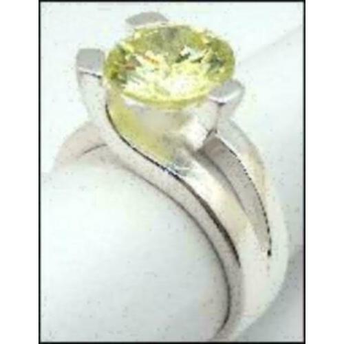 Exclusieve ring echt zilver met gele Zirkonia (–60%) ~ 52162