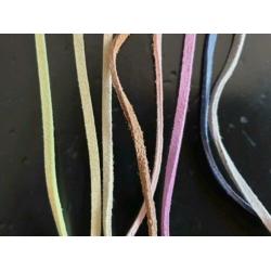 100x ROZE knooptouwtjes suède knutsel touw bandjes 90cm 3mm