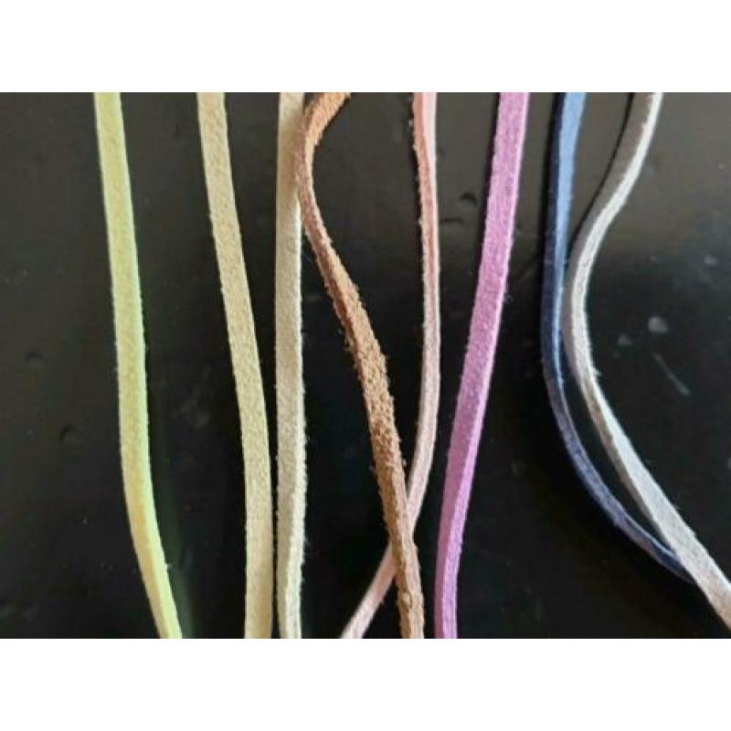 100x ROZE knooptouwtjes suède knutsel touw bandjes 90cm 3mm