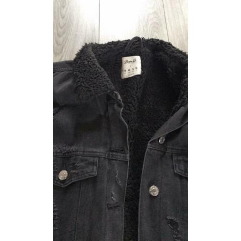 Zwarte jeans winterjas te koop