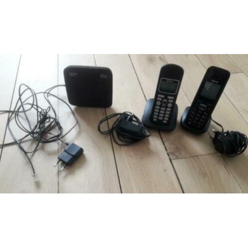 Siemens Gigaset basisstation met 2 handsets