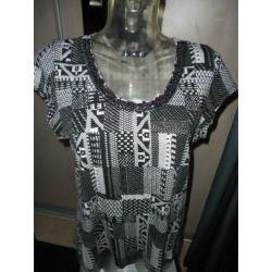 Leuk shirt ,mt XL zwart/wit
