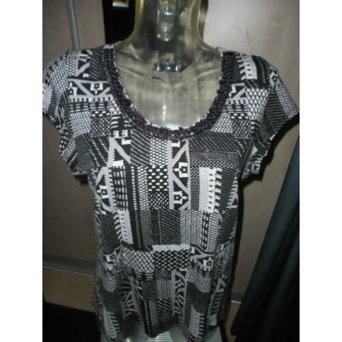 Leuk shirt ,mt XL zwart/wit