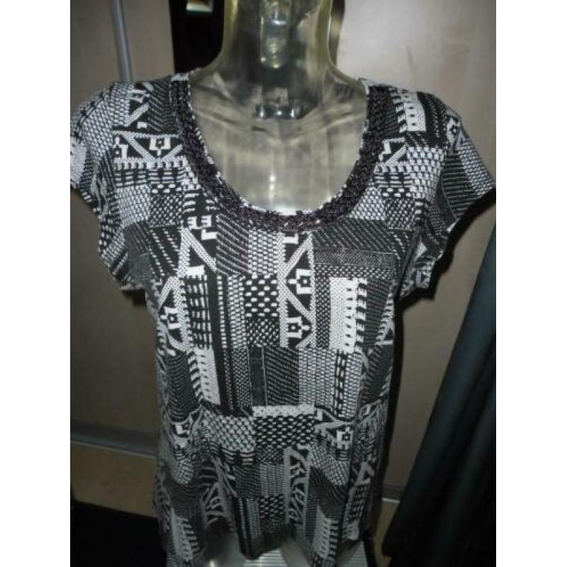 Leuk shirt ,mt XL zwart/wit