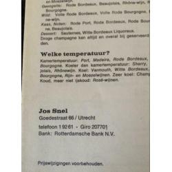 Oude folder Slijterij-Wijnhandel Jos Snel Goedestr. Utrecht
