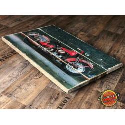 1946 Harley Davidson Wand/Muurdecoratie van Hout