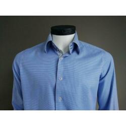 Suitable overhemd. Blauw Wit motief. Maat 39/ M.