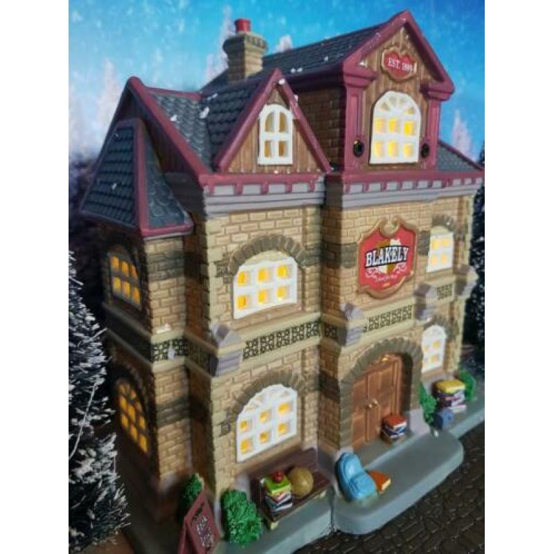 Lemax Blakely School kerstdorp kersthuisjes