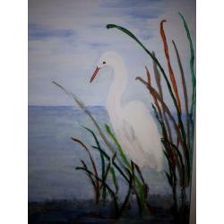 Mooi doek: " Aan t water " 40x120