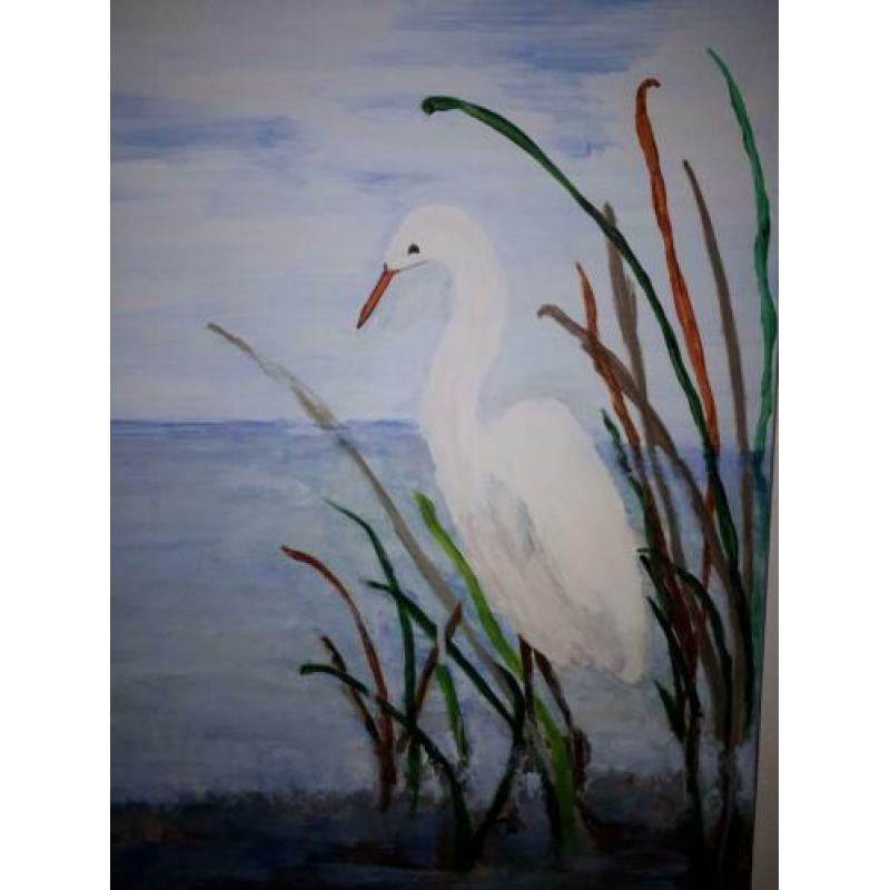 Mooi doek: " Aan t water " 40x120