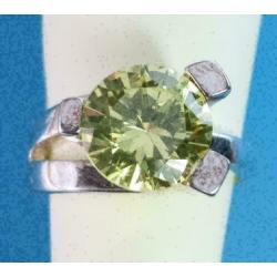 Exclusieve ring echt zilver met gele Zirkonia (–60%) ~ 52162