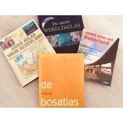 4x Vintage Atlas - Als Nieuw