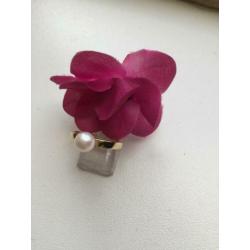 Goud ring parel
