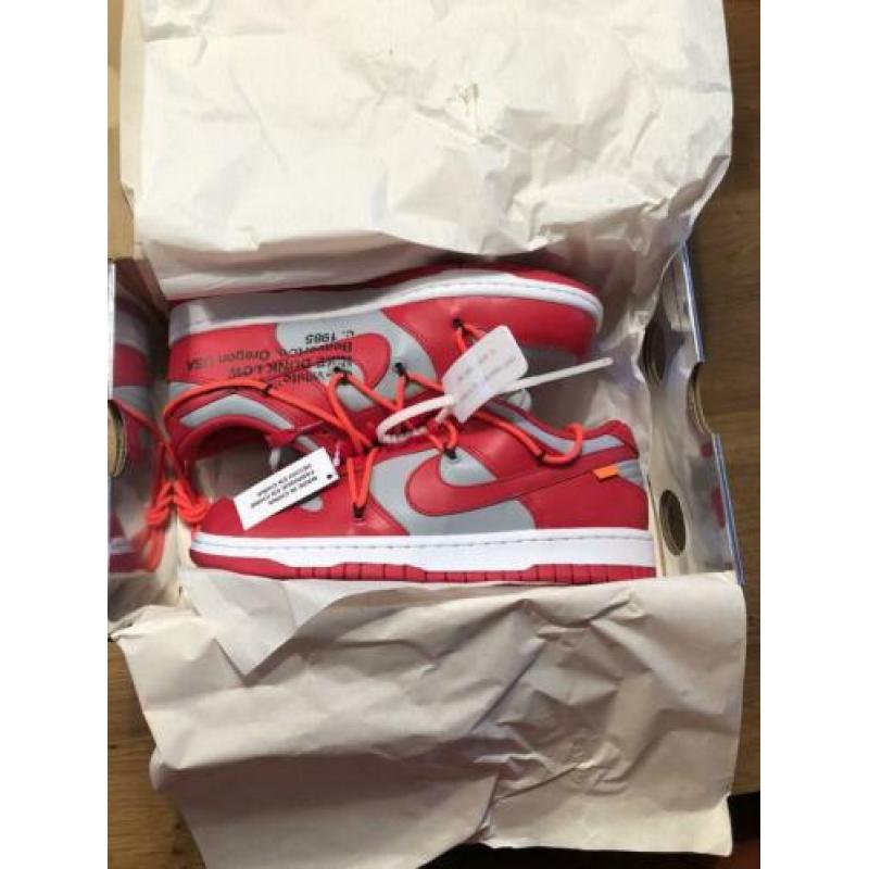 Nike x Off-White Dunk Low University Red maat 40