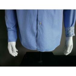 Suitable overhemd. Blauw Wit motief. Maat 39/ M.