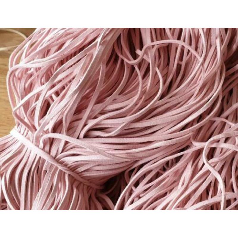100x ROZE knooptouwtjes suède knutsel touw bandjes 90cm 3mm
