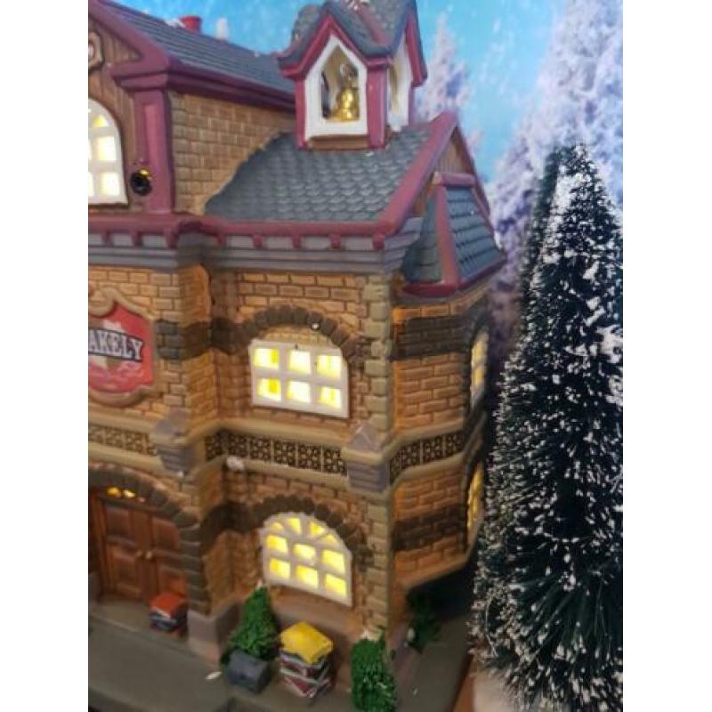 Lemax Blakely School kerstdorp kersthuisjes