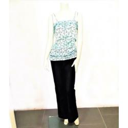 TOMMY HILFIGER Top blauw satijn stretch slank mt. XL: 10,-