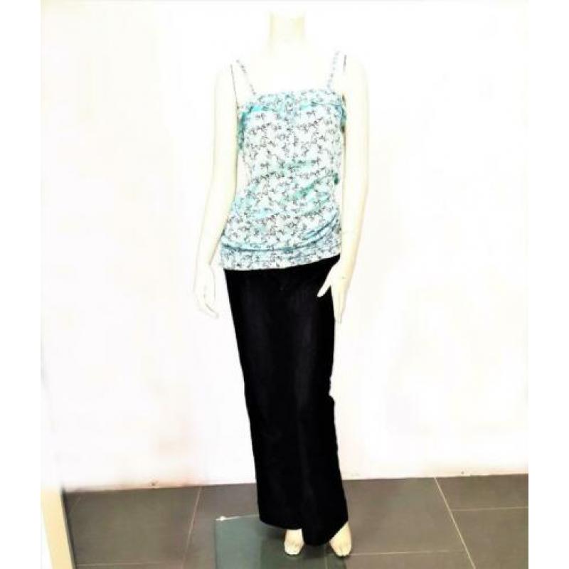 TOMMY HILFIGER Top blauw satijn stretch slank mt. XL: 10,-