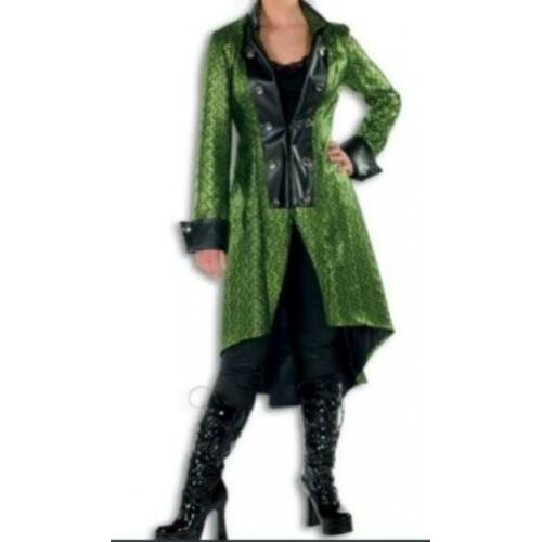Mooie groen/zwarte FANTASY/STEAMPUNK/GOTHIC/CARNAVAL jas