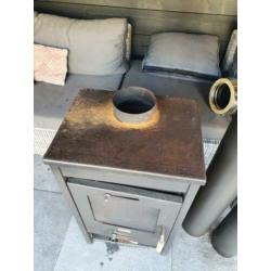 Cosi stove mid buitenkachel met kachelpijp