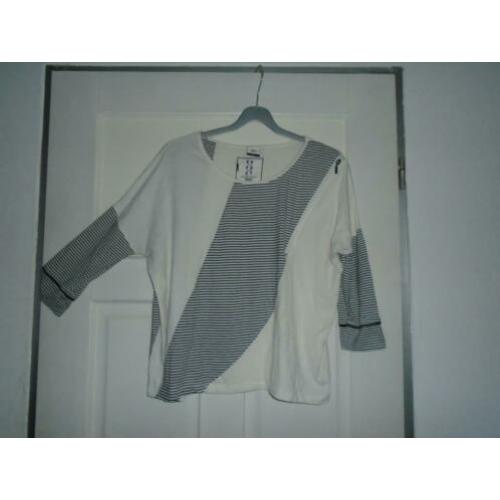 Object Collectors Item Aparte Zwart Wit Tuniek Shirt mt L-XL
