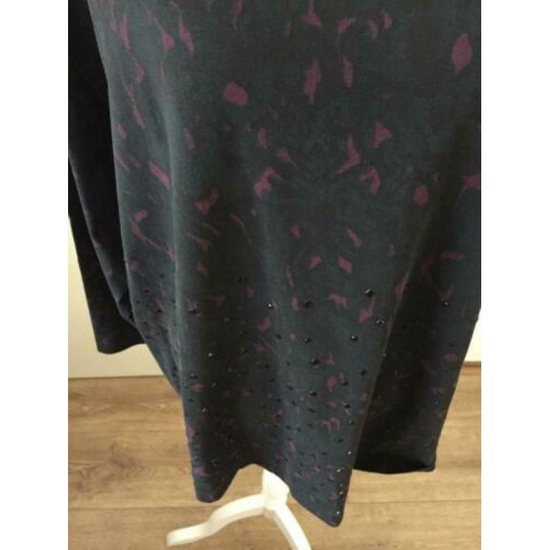 388. Yesta Top Zwart/Paars Nieuw maat 50