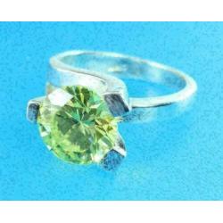 Exclusieve ring echt zilver met gele Zirkonia (–60%) ~ 52162