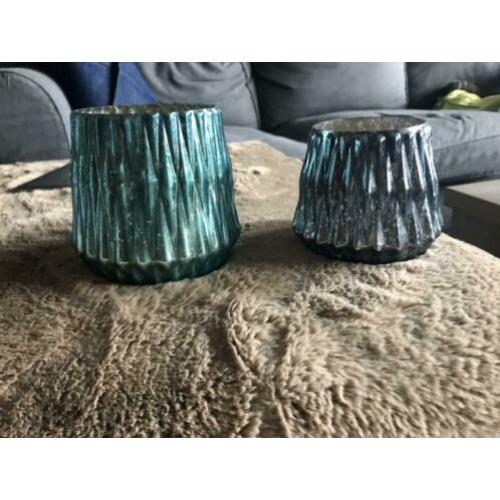 2 waxinelicht houders