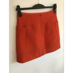 COS wollen rok oranje 36 S