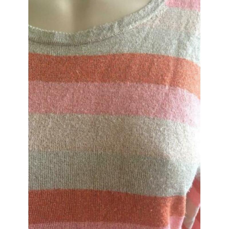 Rabens Saloner trui glitter gestreept M 38 40 beige roze