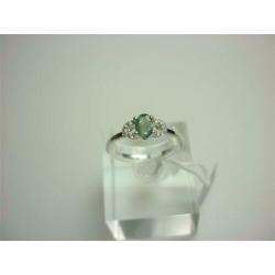 Ring wit goud + smaragd & diamanten / Z6297