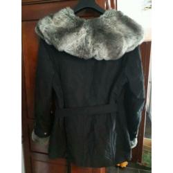 Damesjas winterjas mt 42/44 Gerry Weber zwart met nepbont