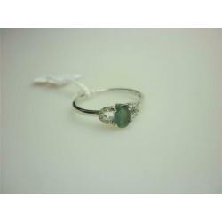 Ring wit goud + smaragd & diamanten / Z6297