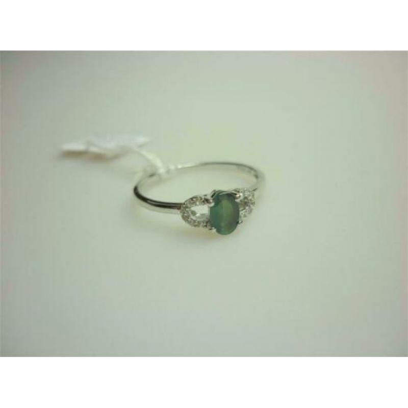 Ring wit goud + smaragd & diamanten / Z6297