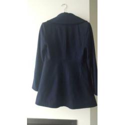 Nikkie wollen dames jas in donkerblauw maat 40