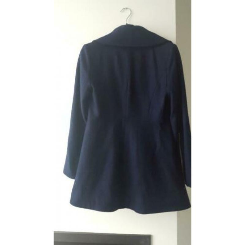 Nikkie wollen dames jas in donkerblauw maat 40