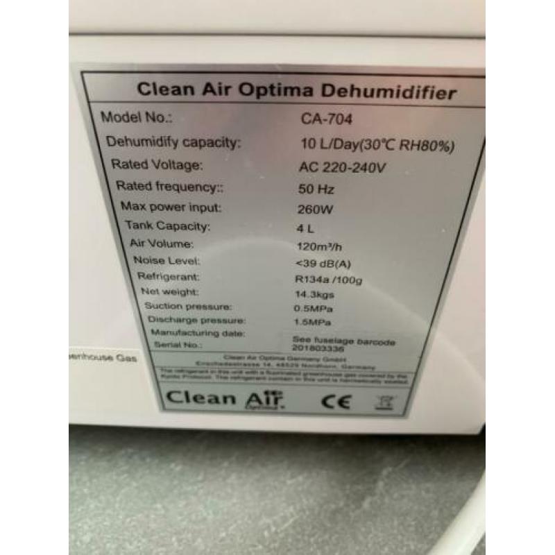 Clean Air luchtontvochtiger & -reiniger CA-704