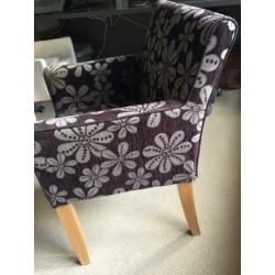 Stoel Fauteuil 2 Stuks Bruin Taupe Bloem