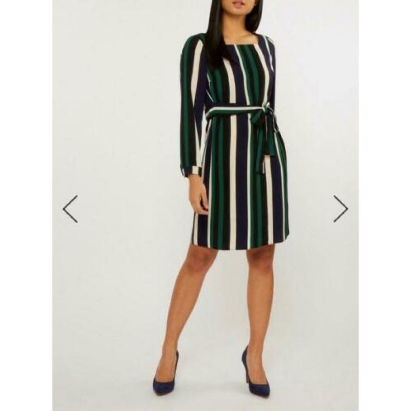 Dorothy perkins jurk strepen gestreept jurkje 38 blauw groen
