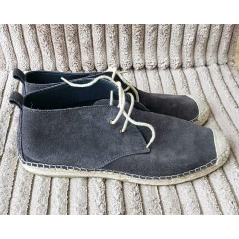 Fred de la Bretoniere espadrille maat 41 suede leer grijs