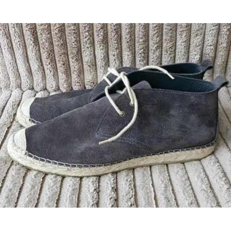 Fred de la Bretoniere espadrille maat 41 suede leer grijs