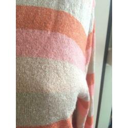 Rabens Saloner trui glitter gestreept M 38 40 beige roze