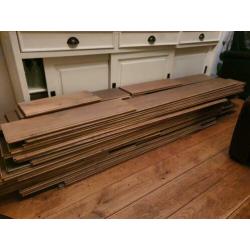 +/- 13 m2 massief eiken vloerdelen 19cm breed en 2 cm dik
